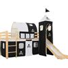 vidaXL Letto a Castello per Bambini Scivolo e Scala in Pino 97x208cm Cameretta vidaXL