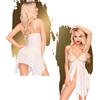 Babydoll bianco trasparente con perizoma tanga sexy vestitino intimo in pizzo