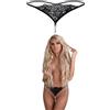 Perizoma sexy per donna con perle trasparente di pizzo erotico hot aperto slip