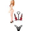 Completo intimo sexy lingerie per donna reggiseno perizoma tanga slip aperto hot