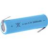 ANFEL Batteria Ricaricabile Litio 3.7V 2600mAh 7/5AF linguette a saldare lamelle TOP
