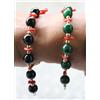 exploit argenti Bracciale Donna Corallo Rosso Naturale Onice e Giada Verde cm 19 exploit