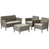 KETER SET RATTAN KETER SALEMO divano con 2 poltrone e tavolo contenitore