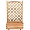 BricoShop24 Fioriera 80 Rettangolare con Grigliato 180 Pannello Griglia Legno da Balcone