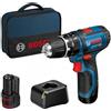 BOSCH GSB 12V-15 TRAPANO AVVITATORE A PERCUSSIONE 2 BATTERIE 2.0 Ah LI-ION