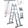 Facal Scala Multifunzione Alluminio Pieghevole Ponteggio a Libretto Telescopica