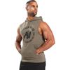 Gorilla Wear Marshall - Felpa con Cappuccio Senza Maniche, Verde Militare, Taglia 2XL