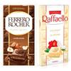 FERRERO 2x Ferrero Raffaello Rocher Chocolates Bar Latte Bianco Cocco Mandorla 90 g 3...