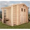 GartenPro Casetta in Legno 2.5x2 Legnaia 19mm Giardino Esterno Attrezzi Blockhouse Rimessa