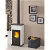 BricoShop24 Stufa a Legna Nordica 6kw Bianco Ghisa Tubo 12 Extraflame con Vetro Carbone
