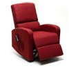 MyOffice Poltrona Relax Reclinabile in Tessuto Rosso Elettrica Poggiapiedi Sofa Salotto