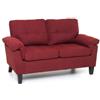 MyLiving Divanetto 2 Due Posti Divano in Tessuto Rosso da Salotto Sofa 145 cm