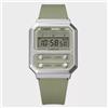 Casio Orologio da polso unisex Casio A100WEF-3A - Quadrante verde di ispirazione re...