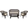 SALOTTO SET DA GIARDINO VERANDA IN POLIPROPILENE EFFETTO RATTAN