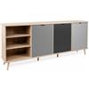 BricoShop24 Madia a 3 Ante e Scaffali 210 cm Credenza Porta Tv Mobile da Salotto