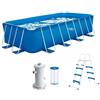 Jilong Piscina Fuoriterra 488x244 Rettangolare con Pompa Filtro a Cartuccia Scaletta