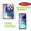 COVER CUSTODIA PELLICOLA VETRO TEMPERATO PER XIAOMI REDMI 14C