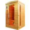 BricoShop24 Sauna a Raggi Infrarossi 2 Posti in Legno Casa Cabina Ionizzatore Cromoterapia