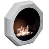 BricoShop24 Caminetto a Bioetanolo da Parete Ottagonale Bianco 2Kw