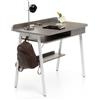 BricoShop24 Scrivania con Cassetto in Legno Grigio Porta PC Postazione Workstation