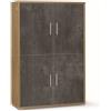 BricoShop24 Mobile Credenza 4 Ante Armadio Noce Nero con Ripiani da Ufficio Soggiorno