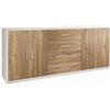 BricoShop24 Credenza Armadio 200 cm Bianco Noce 4 Ante 4 Cassetti Basso in Legno Tv