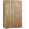 BricoShop24 Mobile Legno Credenza 4 Ante Noce Ripiani Armadio da Ufficio Soggiorno