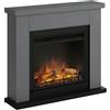 Tagu Caminetto Finto Decorativo Elettrico Tagu Frode con Cornice in Legno Grigio