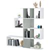 BricoShop24 Mobile Libreria Bianca Grigio Design Scaffale Divisorio a Cubi da Parete Moderna