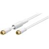 Goobay 67288 Cavetto F per Antenna Satellitare (80 dB), Piatto, Schermatura Doppia, Bianco, 2.5 m Lunghezza del Cavo
