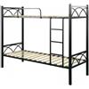 BricoShop24 Struttura Letto a Castello con scala 198x80x160 cm in Nero
