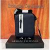Armani Exchange Tracolla Uomo Blu con Banda Verticale Bianca