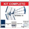 EDISION Kit Antenna Tv Esterna Con Amplificatore da Palo 30dB Digitale Terrestre DVB-T2*