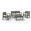 IPAE-PROGARDEN SET GIARDINO IN RESINA EFFETTO LEGNO JAVA - 2 POLTRONE - 1 DIVANO - 1 TAVOLO
