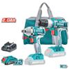 Total AVVITATORE+AVVITATORE A MASSA BATTENTE 1/2"+2 BATTERIE LITIO 20V+ACCESSORI TOTAL