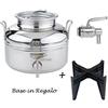 BricoShop24 Fusto per Olio Sansone 5 litri in Acciaio Inox Contenitore con Rubinetto Bidone