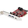 StarTech.com Scheda PCIe a 5 porte USB, PCIe USB 3.1 (10Gbps) con 1x USB-C e 2x USB-A, 1x 2 porte IDC (espansione interna per header USB 5Gbps), Scheda Controller PCI Express USB C (PEXUSB312A1C1H)