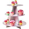 FunCakes Cupcake Stand Display Silver, Argento: Espositore per Cupcake Cartone 3 Livelli Alzata per Cupcake e Torte per Baby Shower Genere Reveal Festa Bambini Festa di Compleanno (Argento)
