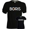 T-SHIRT Boris Renè Ferretti uomo donna regista nera cotone pesce serie tv comica