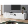 TopQuality Furniture Mobile Porta TV Bianco con 4 Ante 220 cm Madia Bassa per Soggiorno