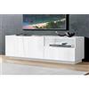TopQuality Furniture Mobile Porta TV Bianco Madia con 2 Ante 150 cm Bassa per Soggiorno