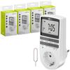 goobay - Set di 4 timer digitale con 16 programmi - Timer con modalità casuale per protezione anti-intrusione - Presa timer inclusa 100 giorni batteria back-up - 3680 W - 230 V (AC) - 16 A - 74217