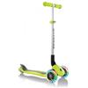 Globber Monopattino Pieghevole con Luci Scooter Verde Lime Regolabile per Bambino