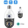 Dome TELECAMERA LAMPADINA PTZ 1080P E27 2 OBIETTIVI DOPPIO SCHERMO ICSEE IP44