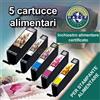 LDC-IT KIT 5 CARTUCCE PER STAMPANTE ALIMENTARE CANON MG5750 MG6850 PGI570/CLI571 MG5700