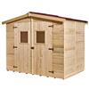 BricoShop24 Casetta 2.4x1.6 in Legno Pannelli 16 mm con Pavimento Interno Attrezzi Giardino
