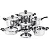 INOX BATTERIA DI PENTOLE BAVARIA 12 PEZZI IN ACCIAIO INOX 18/10 BATTERIA OFFERTA CASA