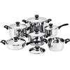 INOX BATTERIA DI PENTOLE BAVARIA 12 PEZZI IN ACCIAIO INOX 18/10 BATTERIA OFFERTA CASA