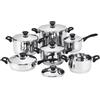 INOX BATTERIA DI PENTOLE BAVARIA 12 PEZZI IN ACCIAIO INOX 18/10 BATTERIA OFFERTA CASA