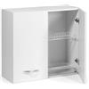 BricoShop24 Pensile per Cucina Componibile Scolapiatti 80 cm Larghezza Legno Bianco Larice
